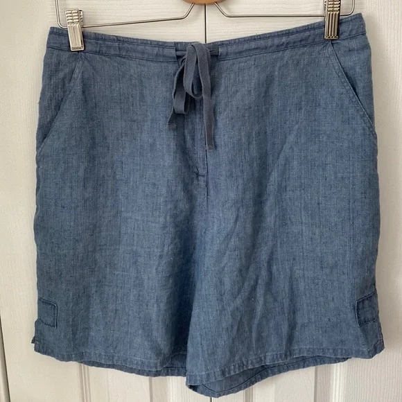 Denim linen cheap shorts